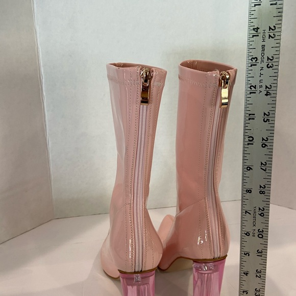 Pink Patent Boots w lucite heel. Uk 6. Missguided - Picture 4 of 8